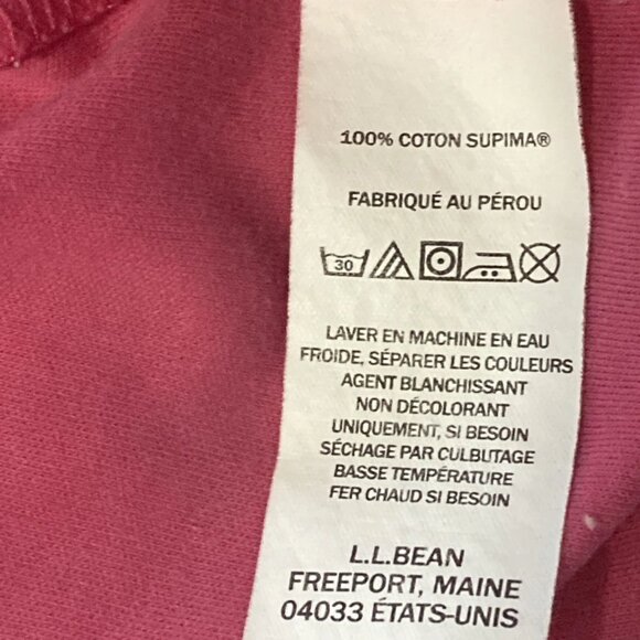 LLBean 100% Supima Cotton Pink V-neck T shirt Top Women’s Size 1X Plus - Picture 4 of 4